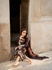 Brownish Embroidered 3Pc