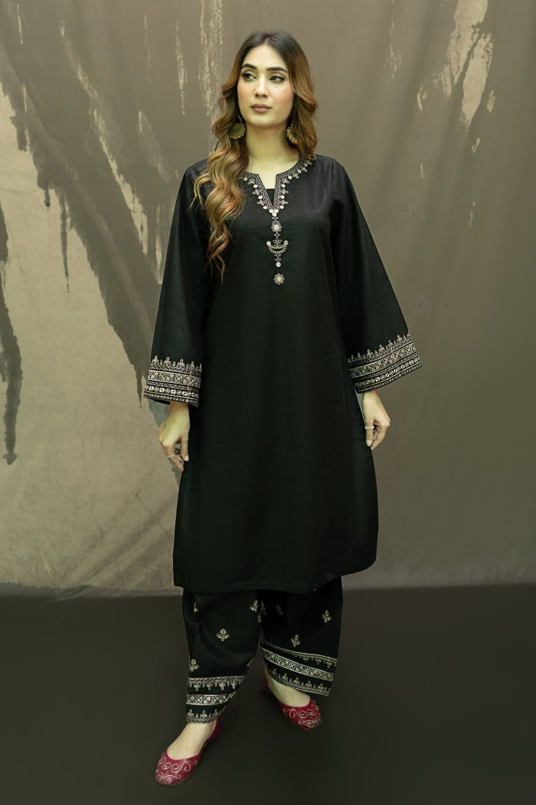 Black Elegant Stitched 2Pc