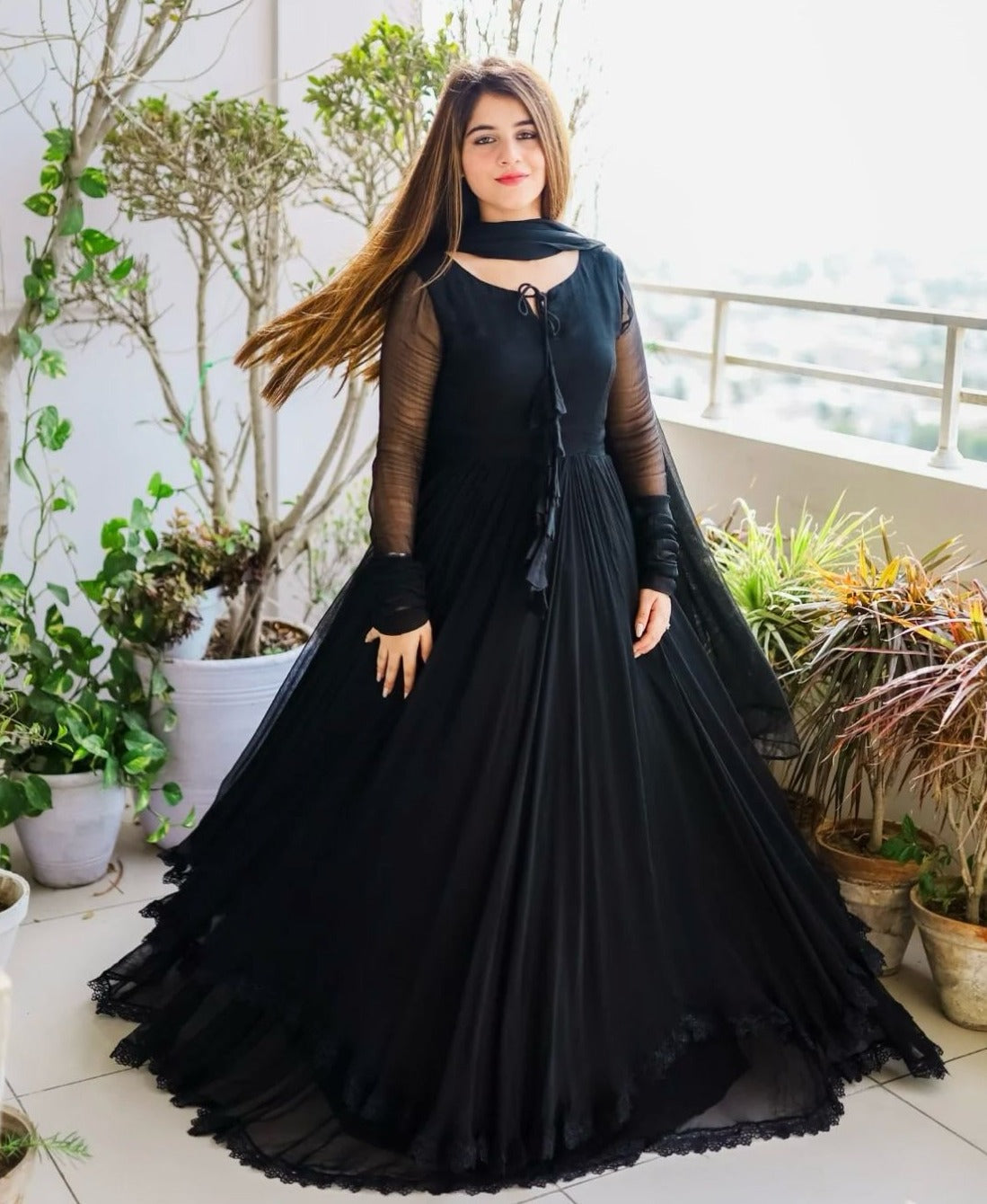 Maxi Frock (Stitched 3 Pcs)